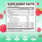 2 Pack Omega-3 Gummies 1000mg, Omega 3 Fish Oil Alternative for Adults, Algae-Based DHA 600mg & EPA 300mg + Vitamins A, C, E, Zinc, Supports Overall Wellness, Raspberry Flavor, 120 Count