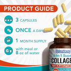 Multi Collagen Complex, Type I, II, III, 6-in-1 Super Collagen with Vitamin C, Hyaluronic Acid, Biotin, Turmeric, Black Pepper, Keto, 90 Capsules