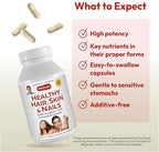 ANDREW LESSMAN Healthy Hair, Skin and Nails 60 Capsules - 3000 mcg High Bioactivity Biotin, B-Complex. Promotes Beautiful Skin, Strong Nails. No Additives Hair Growth Vitamins Biotin Supplement