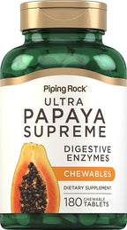 Piping Rock Papaya Digestive Enzymes Chewables | 180 Tablets | Supplement for Women and Men | Tropical Flavor | Vegetarian, Non-GMO, Gluten Free Formula