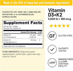 NatureWise Vitamin D3 5000IU + K2 (MK7) 100mcg with Organic Extra Virgin Coconut Oil - Supports Calcium Absorption, Bone & Immune Health - Non-GMO, Soy & Gluten-Free - 90 Softgels[90-Day Supply]