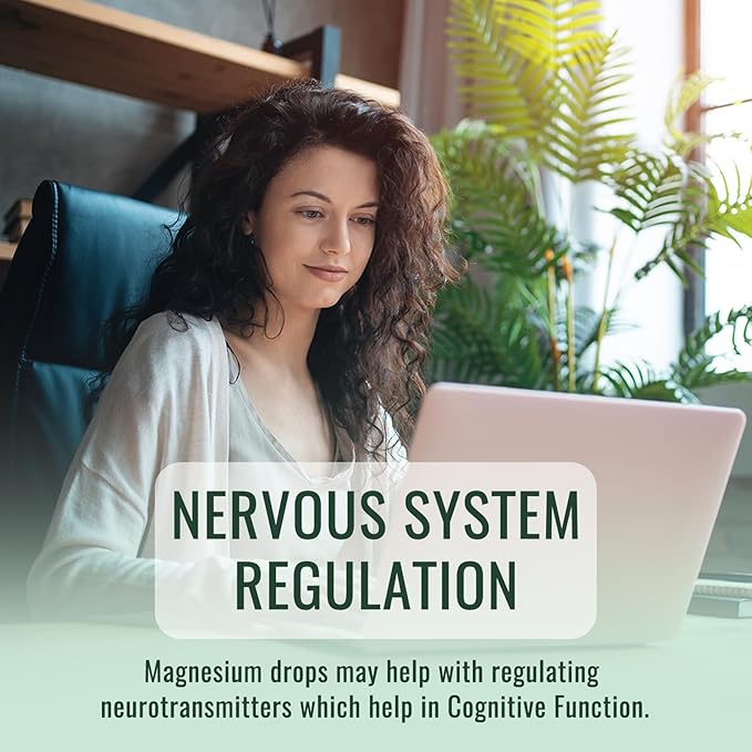 Magnesium Glycinate Liquid Drops Supplement, with Magnesium Glycinate 500mg Ashwagandha, L - Theanine, Chamomile -Support Stress Relief, Bone, Muscle, Mood Peach Flavor
