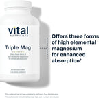 Vital Nutrients Triple Magnesium Complex Supplement - Vegan Magnesium Glycinate, Malate & Oxide 250mg - Easily Absorbed Magnesium Supplement for Stress, Muscle, Heart, Bone Support - 180 Capsules