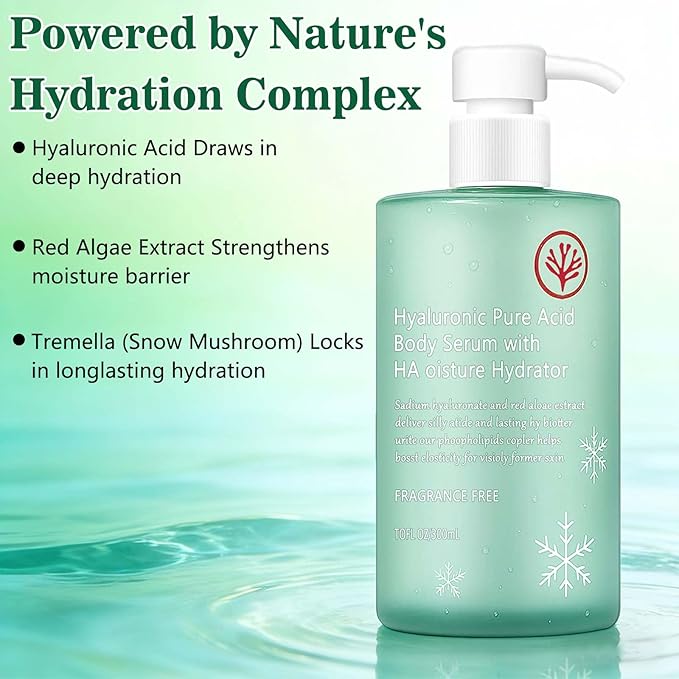 Ha Hyaluronic Acid Body Serum,Body Hydrator Hyaluronic Acid Body Serum, Fast-Absorbing Body Care for Deep Hydration & Smooth Skin, Non-Greasy Formula (300ml)