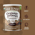 Four Sigmatic Organic Plant-Based Protein Powder | Clean Vegan Protein Elevated with Lion’s Mane, Chaga, Cordyceps and More for Brain Function and Immune Support | Creamy Cacao, 21.16 oz