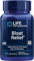 Life Extension Bloat Relief, Artichoke, Ginger, Fennel and Turmeric for Digestive Health, Supports Bloating Relief and Promotes Digestive Comfort, Gluten Free, Non-GMO, 60 softgels