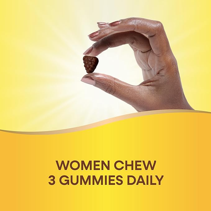 Nature’s Way Alive! Women's 50+ Premium Gummy Multivitamin Supplement, Supports Heart, Brain & Bones*, B-Vitamins, Vegetarian, Grape and Cherry Flavored Gummy Vitamins, 75 Gummies (Packaging May Vary)