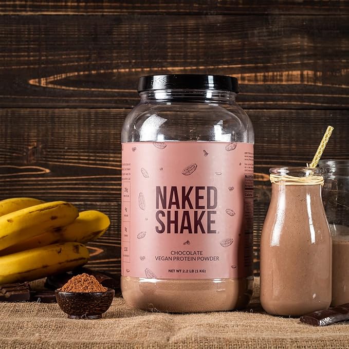 NAKED Shake - Chocolate Protein Powder - Plant Based Protein Shake with Mct Oil, NSF Certified, Gluten-Free, Soy-Free, No Gmos Or Artificial Sweeteners - 30 Servings