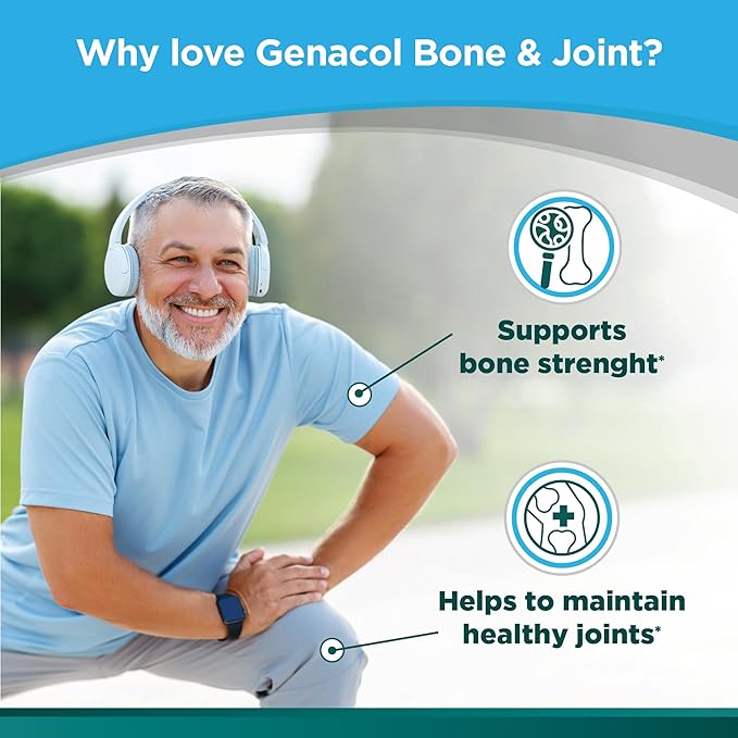 Genacol Bone & Joint – Calcium, Vitamin D3, Boron & Ultra-Hydrolyzed Collagen, Health Supplement, Supports Bone Strength, 90 Capsules (30-Day Supply)