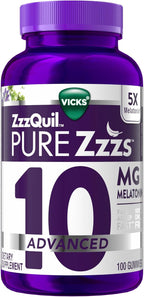 ZzzQuil Pure Zzzs Advanced Melatonin Gummies,Sleep Aid with Chamomile & Lavender for Adults Berry Flavored,100 Count (Pack of 2)