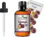 Pure Carrier and Essential Oils for Skin Care, Hair, Body Moisturizer for Face Aging Skin Care (Maracuja Oil (Passion Fruit, 4oz)
