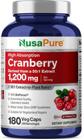 NusaPure Cranberry Capsules, 1200 mg, 180 Veg Capsules (Non-GMO, Vegan)