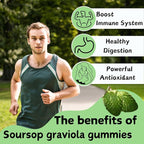 Soursop Graviola Gummies | 2000mg Soursop Leaves Extract for Digestive, Cell Support, Immune Support and Antioxidant | High-Absorption | Soursop Fruit for Adults | Non-GMO, Vegan, 120 Gummies