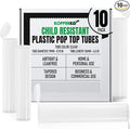 Kopperko Pop Top Pill Bottle (116mm, 4.6 Inch 10-Pack) | Child Resistant Small Container for Pills | Mini Storage Tube for Spices | Airtight, UV Resistant & Waterproof (Clear Plastic)