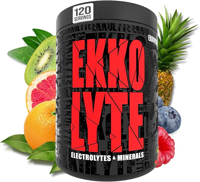 Ekkovision Ekkolyte Electrolytes &Minerals Powder, 50 MG Vitamin C & 155 MG Magnesium for Hydration Support, Essential Electrolytes for Women and Men, Fruit Punch, 120 Servings