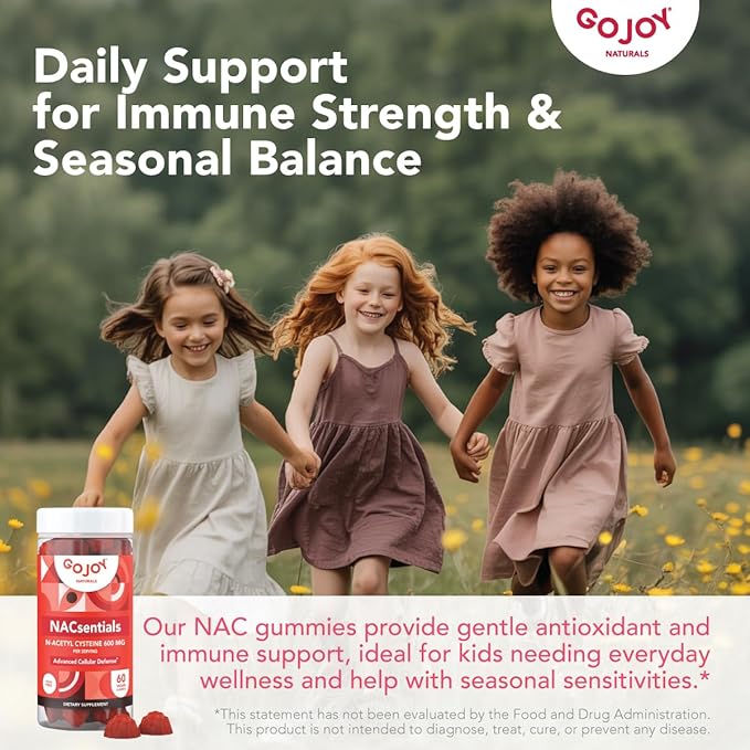 GOJOY NACsentials 7-in-1 NAC Gummies 600mg – Supports Glutathione, Liver & Antioxidant Wellness – N-Acetyl Cysteine with Vitamin C, ALA, Quercetin & Astaxanthin – Vegan, Sugar-Free