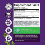 High Strength Organic Ashwagandha Supplements - Ashwagandha Organic Tablets for Mood Support & Hormone Balance for Women & Men - Root Extract Powder with Black Pepper for Better Absorption - 60 Ct