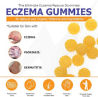 Sugar-Free Eczema Treatment Gummies — USA-Made, 10x Effective, 20+ Vitamins Support Eczema Treat, Psoriasis, Rosacea & Dermatitis — Healthy Skin, Soothes Itching & Redness (60 Gummies)