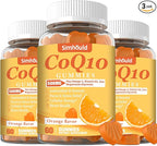 3 Packs CoQ10 500MG Gummies - Plus Omega-3, Magnesium, Vitamin B3 & Zinc - 3X Better Absorption Coenzyme Q10 Supplements for Heart Health, Cellular Energy & Antioxidant, Non-GMO 180 Counts
