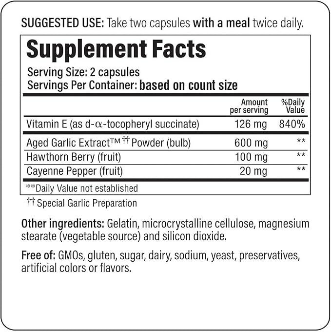 Kyolic Aged Garlic Extract Formula 106, Circulation Health*, 200 Capsules.