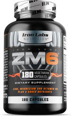 Iron Labs ZM6 - High Strength Zinc and Magnesium Supplement - 180 Vegetarian Capsules (3 Month Supply) - Super Enhanced Zinc Magnesium Aspartate and B6 Complex
