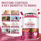 (2 Pack) Cortisol Gummies,Cortisol Reducer for Women,with rhodiola rosea,l-theanine,Phosphatidylserine,magnesium ashwagandha - Emotional support, adrenal balance, sleep, raspberry flavor, 120 Count