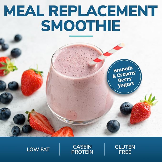 WonderSlim Meal Replacement Smoothie, Berry Yogurt, 15g Protein, 24 Vitamins & Minerals, Gluten Free (7ct)