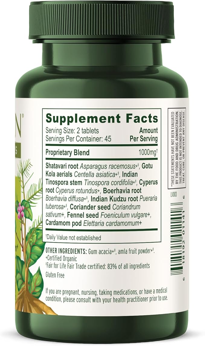 Banyan Botanicals Organic Women’s Support – Female Reproductive Vitality & Cycle Support – Herbal Tablets for Menstrual Comfort & Rejuvenating Tissue Nourishment – 90 Tablets – USDA Organic