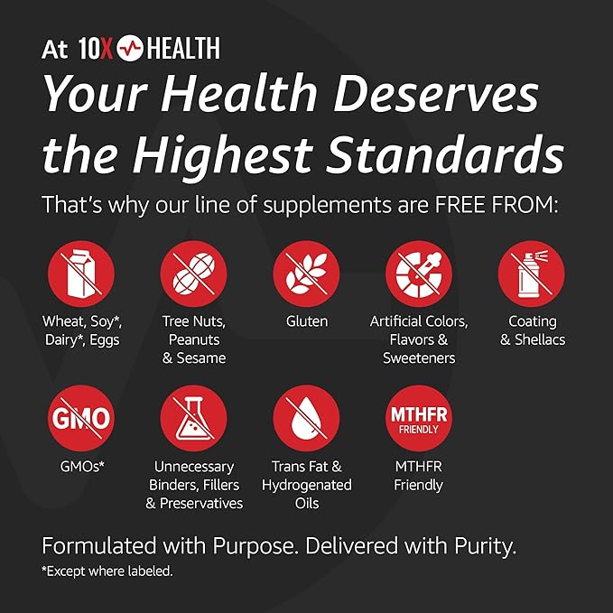 10X Health Amino Acids - 30 Servings of EAA & BCAA Powder, Pre Workout BCAA with Essential Amino Acids Supplement - BCAAs & EAAs for Longevity, Muscle Support, Strength, Energy - Fruit Punch