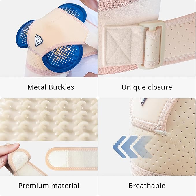 FIGHTECH Shoulder Brace for Torn Rotator Cuff | Pain Relief, Support and Compression Sleeve Wrap Stability Recovery Fits Left Right Arm, Men & Women (Nude), Large/X-Large (Pack of 1)