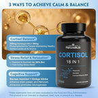 Cortisol Supplements for Women, 18-in-1 - Premium Blend with Ashwagandha, Rhodiola, Magnesium & L-Theanine - Stress Response Support & Mood Enhancement Formula - 120 Vegetarian Capsules