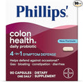 Phillips' Colon Health Daily Probiotic Capsules, 4-in-1 Symptom Defense to Help Defend Against Occasional Gas, Bloating, Constipation, and Diarrhea, Daily Supplement, 90 Count