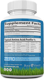 Root Vitality Collagen Peptides Capsules - Grass-Fed, Pasture-Raised Hydrolyzed Protein Supplement for Skin, Hair, & Nails - Non-GMO, Zero Sugar Daily Pills for Men & Women (180 Capsules)