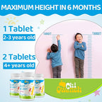 ChiQwench 500 MG Calcium Supplement with Vitamin D3 & K2, Zinc, Magnesium & Prebiotics. Kids Vitamins for Kids' Height. Bone Strength, High Absorption, Orange Chewables, Non-GMO, Gluten Free, 60 Tabs
