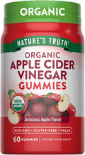 Nature's Truth Organic Apple Cider Vinegar Gummies | 60 Count | Vegan, Gluten Free & Non-GMO Supplement | USDA Organic | Apple Flavor