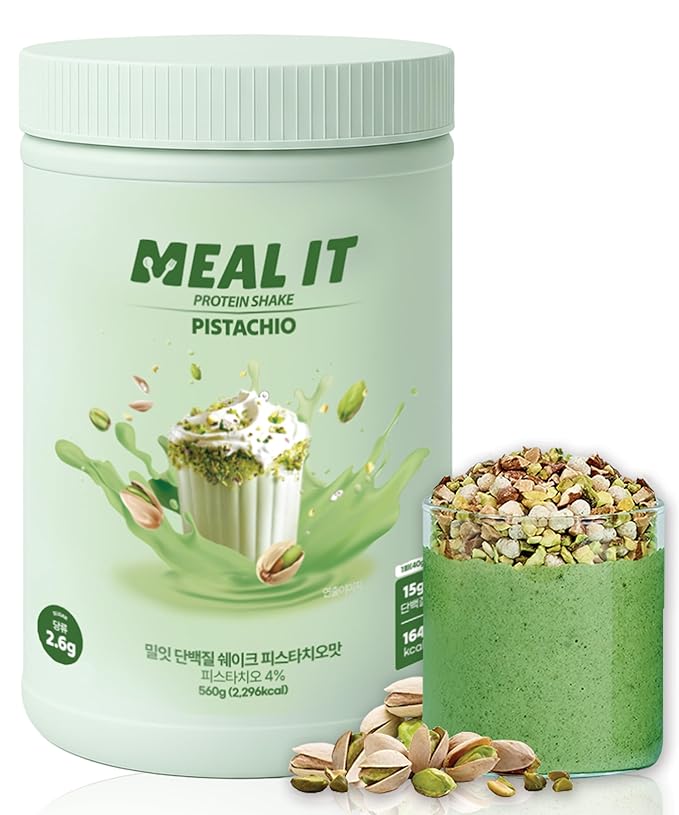 Pistachio Protein Shake - 15g Protein & 7g High Fiber, Low Sugar, Keto-Friendly Meal Replacement Powder with Roasted Pistachio Pieces & Chocolate Cookie Crunch 19.8 oz 14 Servings