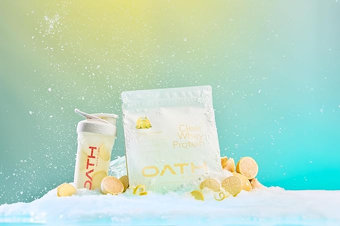 Oath Nutrition Clear Whey Isolate Protein Powder, Frosty Lemonade, 20g Complete Protein per Serving, No Added Sugar, Grass-Fed, 18 Servings