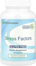 Nutra Biogenesis Stress Factors - GABA Supplements for Women & Men, L Theanine Calm Relaxation Support for Adults, 100mg L-Theanine & 25mg GABA Per Pill - 60 Veggie Capsules