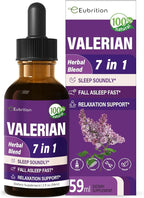 Valerian Root Sleep Support Drops, Natural Herbal Supplement Tincture with Passion Flower and Chamomile Extract for Better Sleep & Relaxation. 2oz