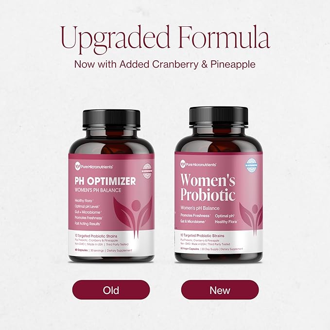 Pure Micronutrients pH Balance Vaginal Probiotics for Women - Odor & Itch Support - Vaginal Health Pills with Cranberry, Lactobacillus & Prebiotics - Feminine Wellness Daily Supplement - 60 Capsules