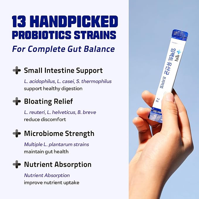Doctor Developed Premium Impact Probiotics | 13 Probiotic Strains | 1 Billion CFU | for All Ages and Genders | Essential Vitamins | Digestive & Gut Health | Blueberry Yogurt Flavor | 30 Count