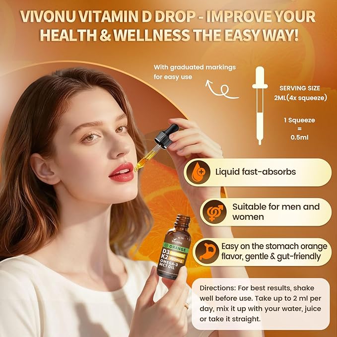 VivoNu Vitamin D3 K2 10000 IU with MK7-300 Virgin Coconut Oil Softgels, 2 in 1 Vitamins D & K Complex | Vitamina D3 con K2 ((3 Bottle))