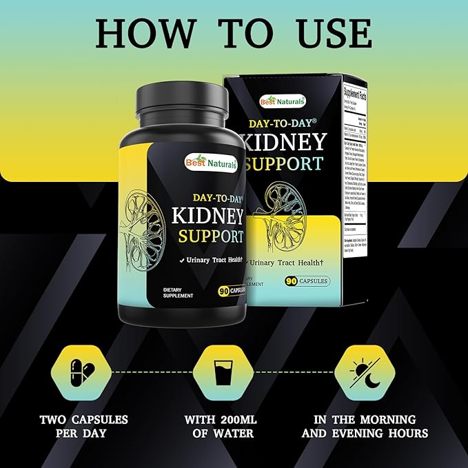 Best Naturals Day-to-Day Kidney Support with Cranberry Fruit, Vitamin C, B12, D-Mannose, Uva Ursi, Juniper Berry, Parsley Leaf 90 Veg Capsules