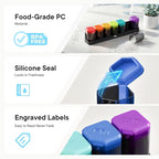 Large Weekly Pill Organizer 1 Time a Day, BPA-Free Pill Dispenser, 7 Day Pill Box with Silicone Lids & Coded Compartments, Spill Proof Portable Case for Vitamins, Seniors & Daily Medication