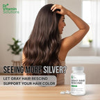 Gray Hair Rescind with Catalase - Antiaging Hair, Skin and Nails Vitamins, Pantothenic Acid, Folic Acid 400mcg, Biotin 300mcg, Saw Palmetto for Men and Women