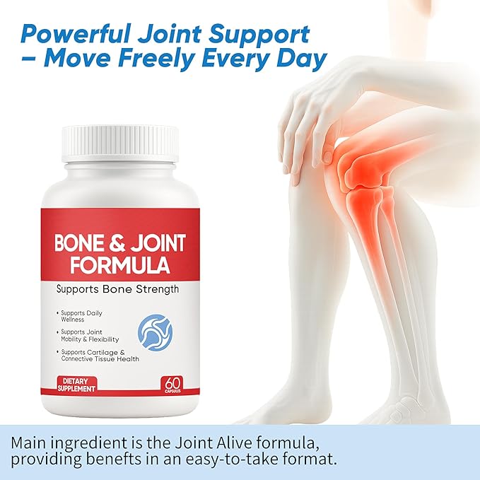Shield Bone and Joint Formula - Enhanced Bone Support & Bone Health Supplement with Vitamin D3 & K2, 60 Capsules (1)