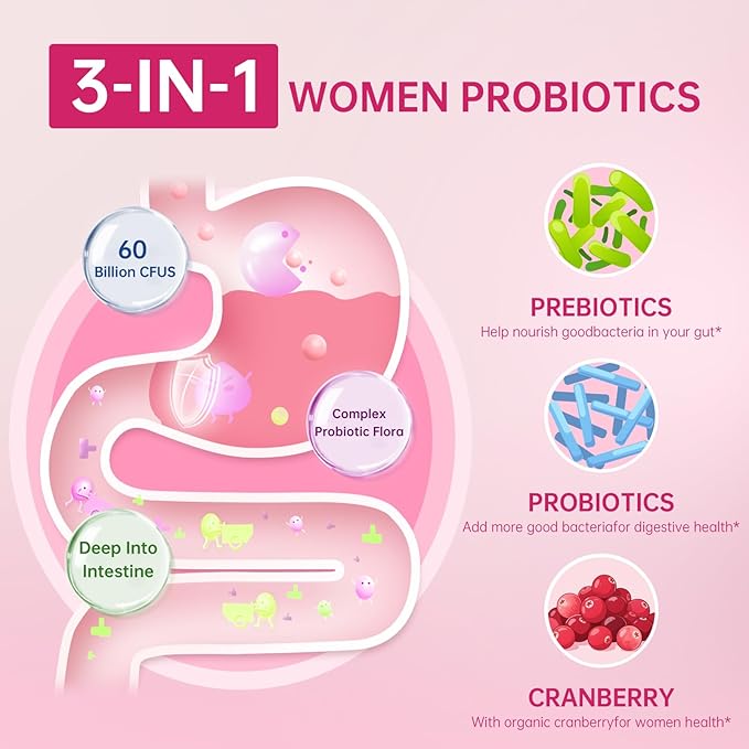 DVO Vaginal Probiotics for Women,pH Balance,60 Billion CFU with Prebiotics & Lactobacillus,Healthy Odor, Yeast Balance & Flora Support for Immune Health 90 Count