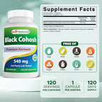 Best Naturals Black Cohosh 540 Mg 120 Capsules (120 Count (Pack of 2))