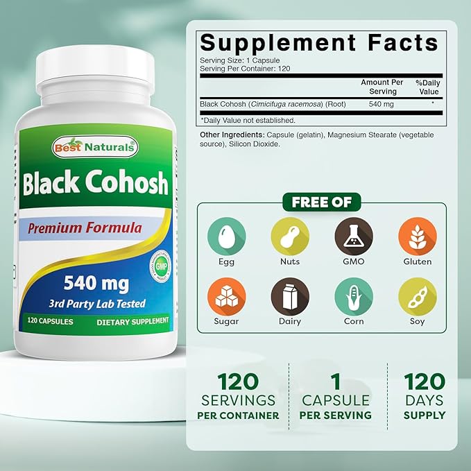 Best Naturals Black Cohosh 540 mg 120 Capsules