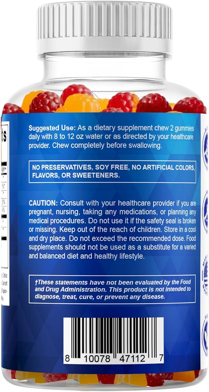 Vitamatic Sugar Free Probiotic Gummies for Men and Women – 5 Billion CFUs - 60Gummies per Bottle | 2 Pack (120 Gummies) Digestive, Immune & Gut Health Support – Gluten Free